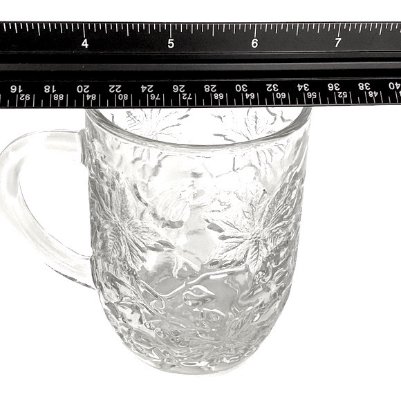 Princess House Fantasia Clear Glass Coffee Tea Egg Nog Mug Set Of Four VTG EUC - Picture 12 of 12